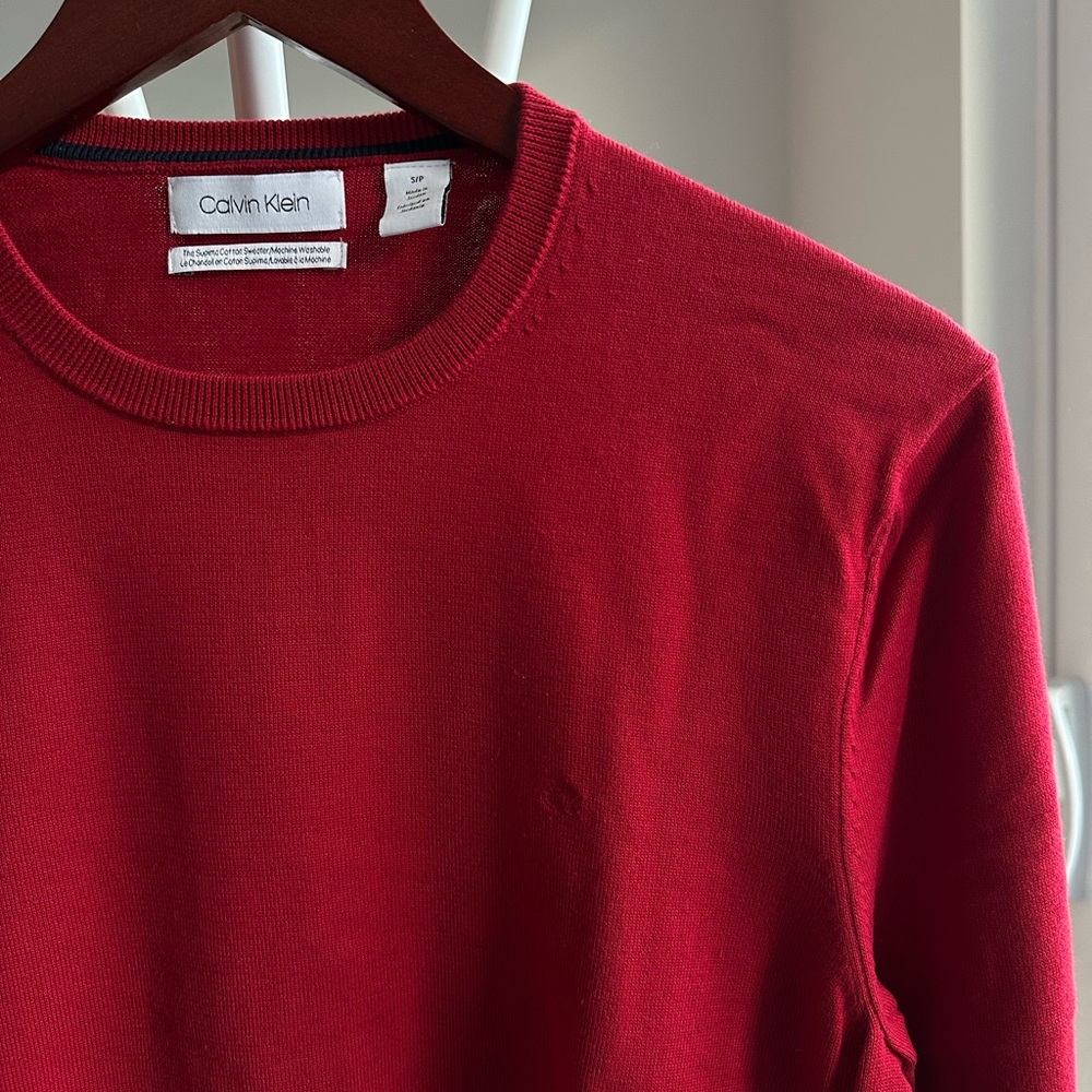 Calvin Klein Men's Vibrant Red Crewneck Sweater